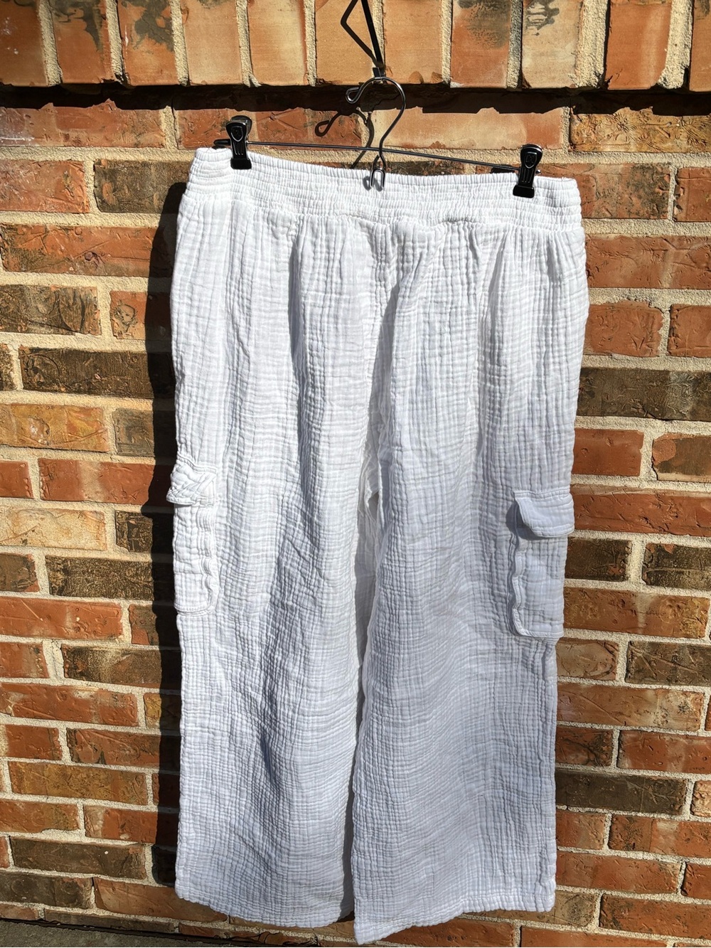 Aerie Pool To Party Cargo Wide Leg Pants. Cotton Size Large .